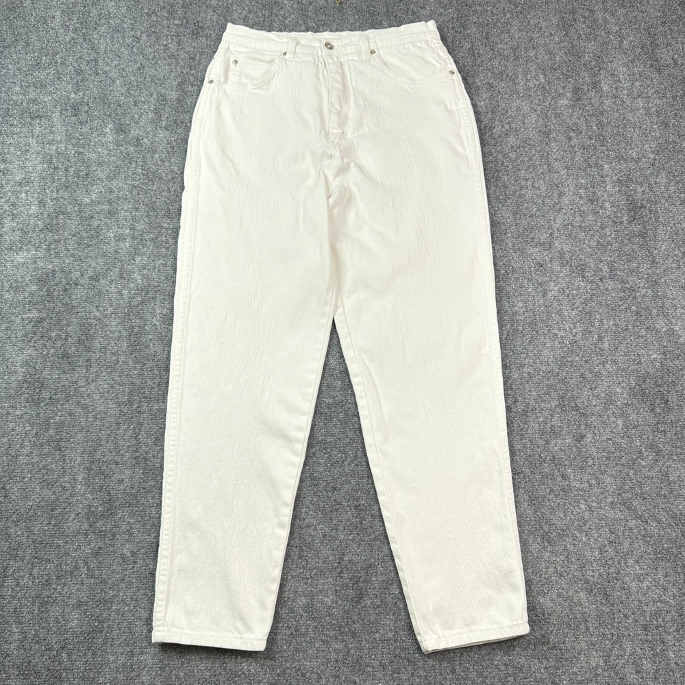 Vintage Stefano International Jeans Womens Size 14 Mom White Taper High Rise 90s